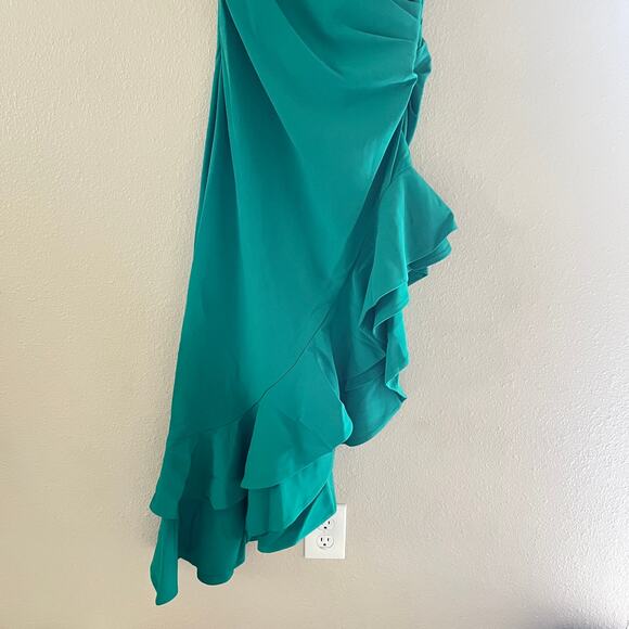 NEW Revolve x Lovers + Friends Evergreen Ruffled dress in Jewel Green - Picture 6 of 11
